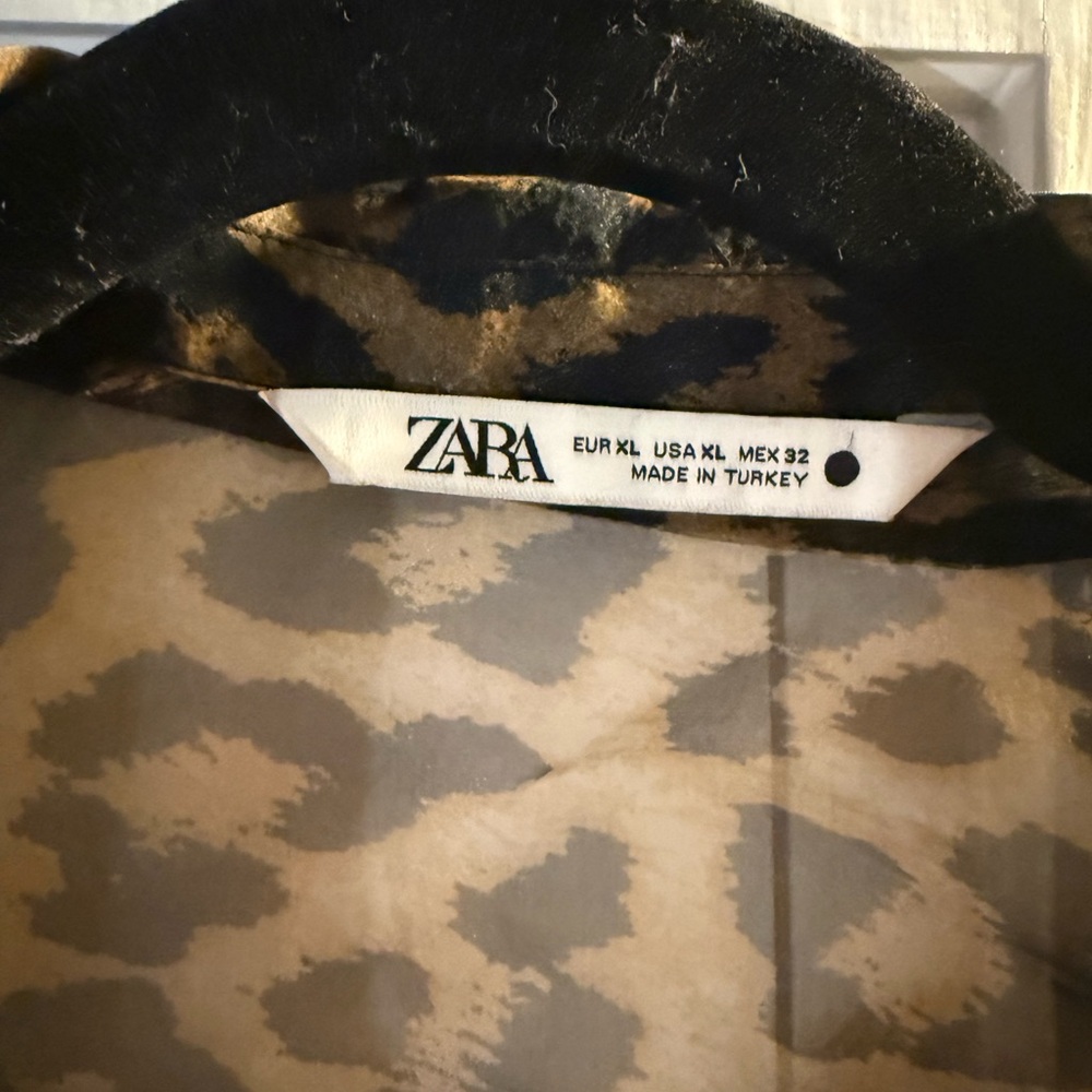 Zara Leopard Print Sheer Blazer - Picture 3 of 3